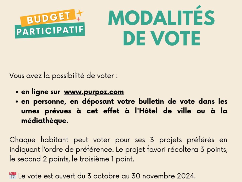 VOTEZ POUR VOS PROJETS FAVORIS ! (Jusqu’au 30 novembre)